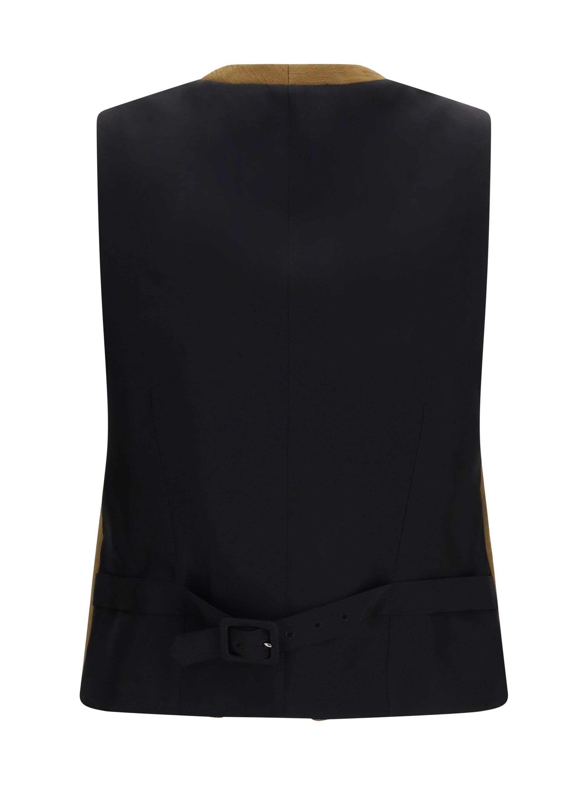textured wool and mohair sleeveless vest