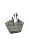 raffia effect fabric tote bag