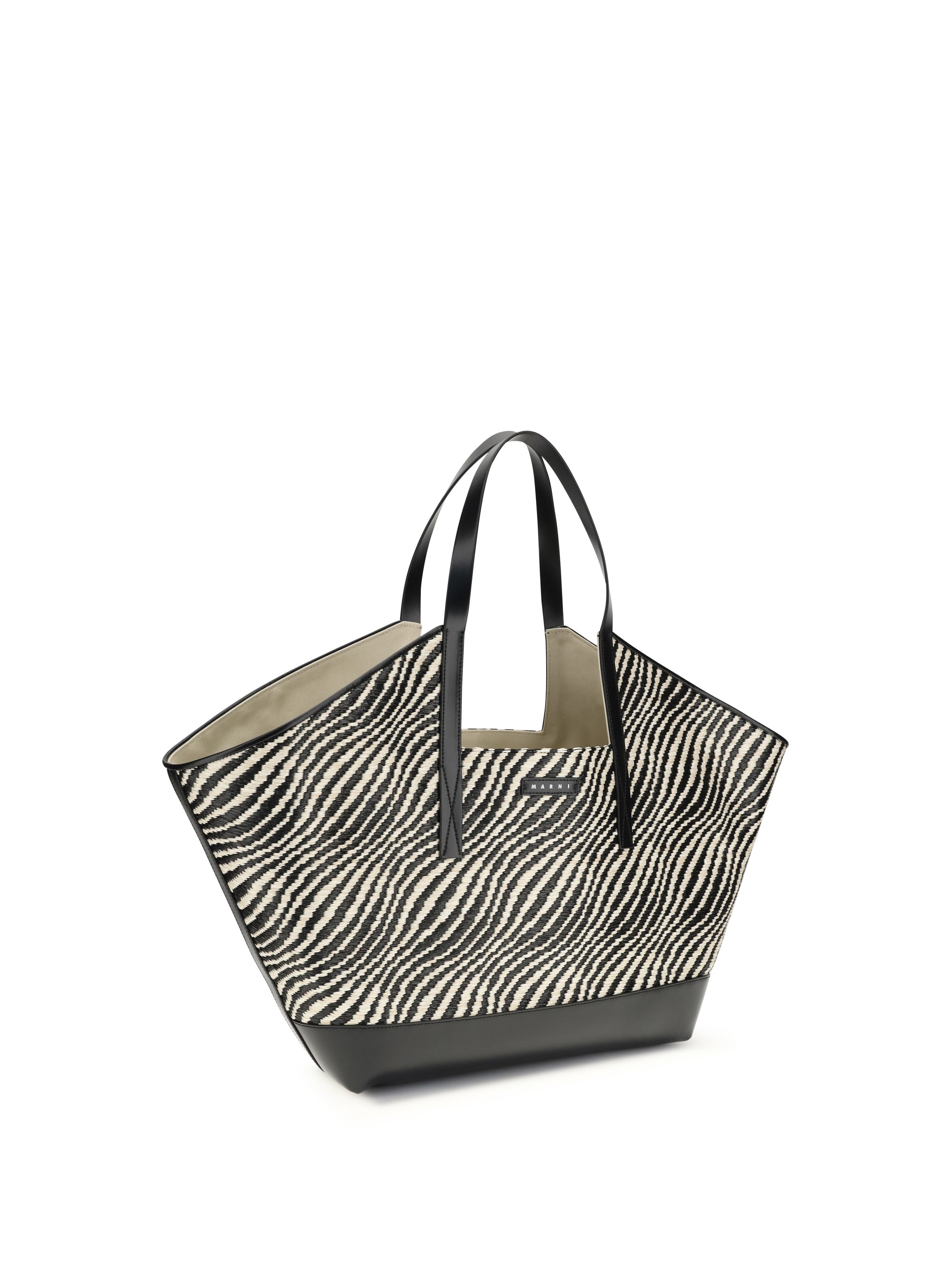 raffia effect fabric tote bag