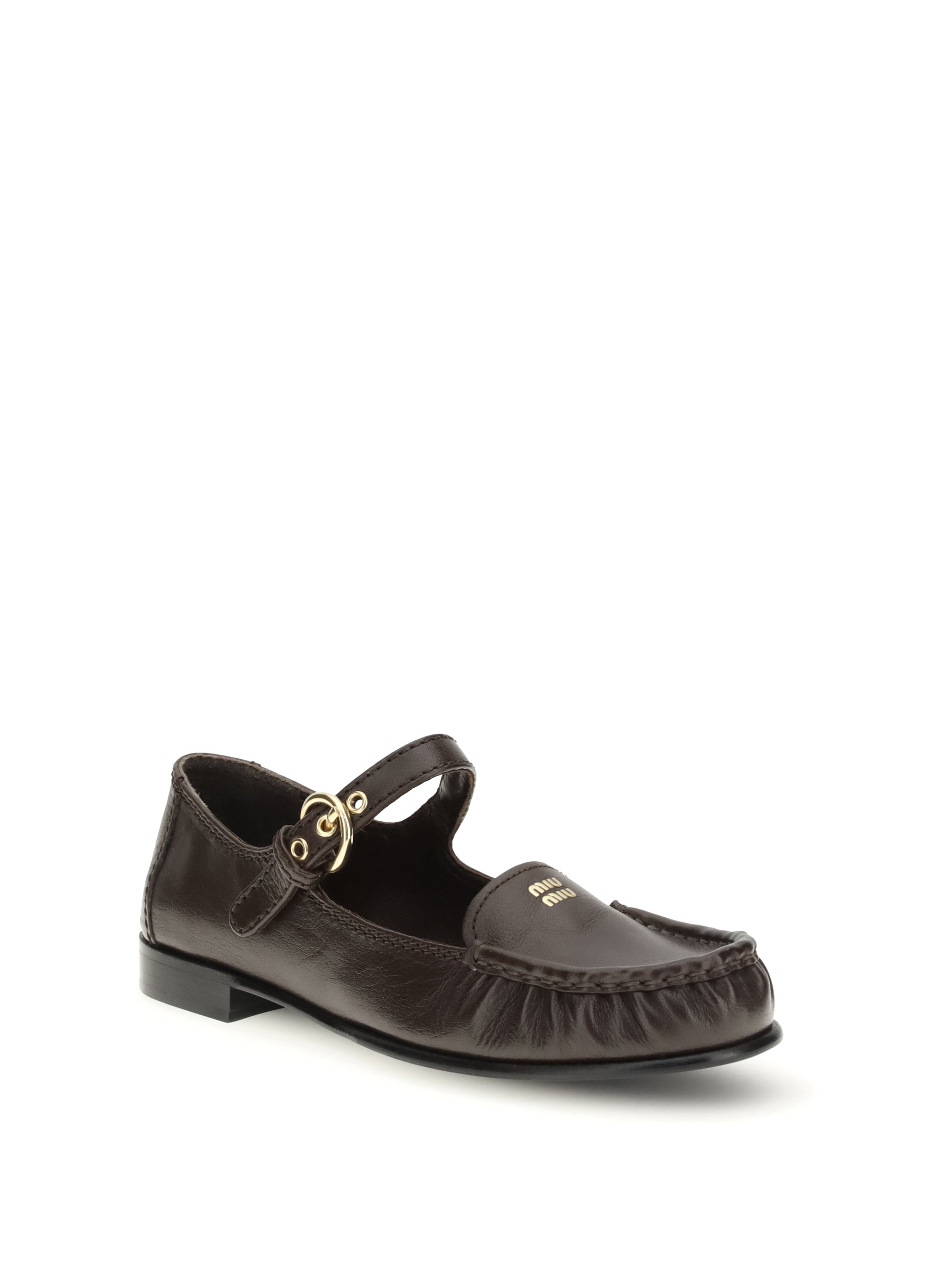 MIU MIU 40 buckled leather loafers