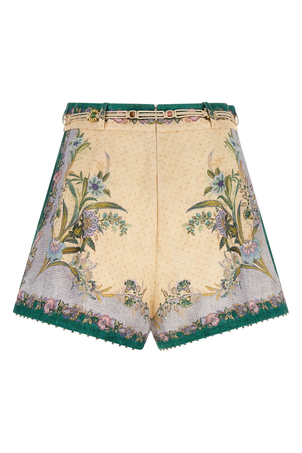 ZIMMERMANN 0 indra scarf print linen shorts