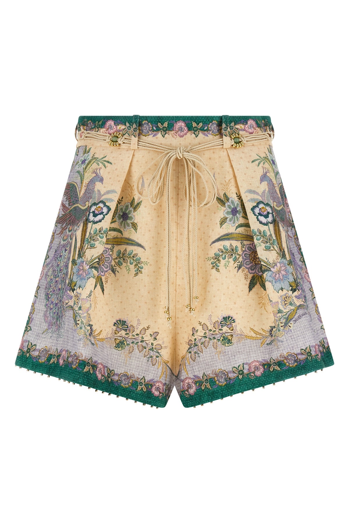 ZIMMERMANN 0 indra scarf print linen shorts