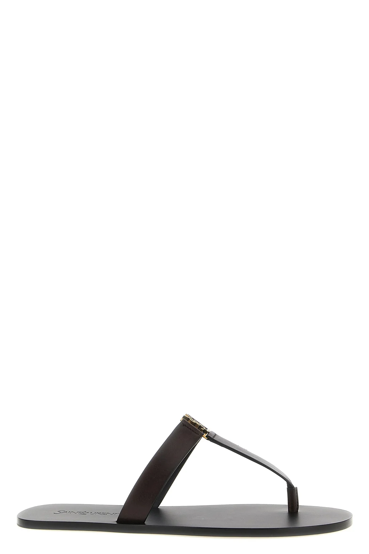 SAINT LAURENT 41 babylone leather flat sandals