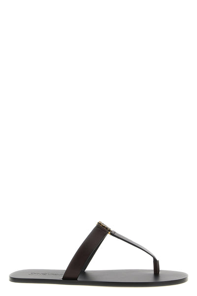 babylone leather flat sandals