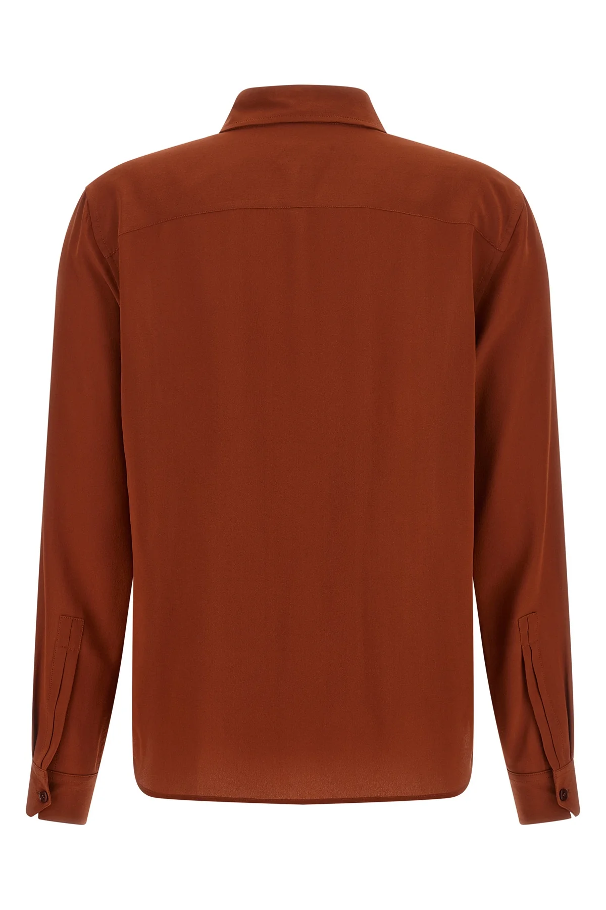the saint laurent shirt in pure crepe de chine silk embodies a fluid and timeles