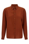 the saint laurent shirt in pure crepe de chine silk embodies a fluid and timeles