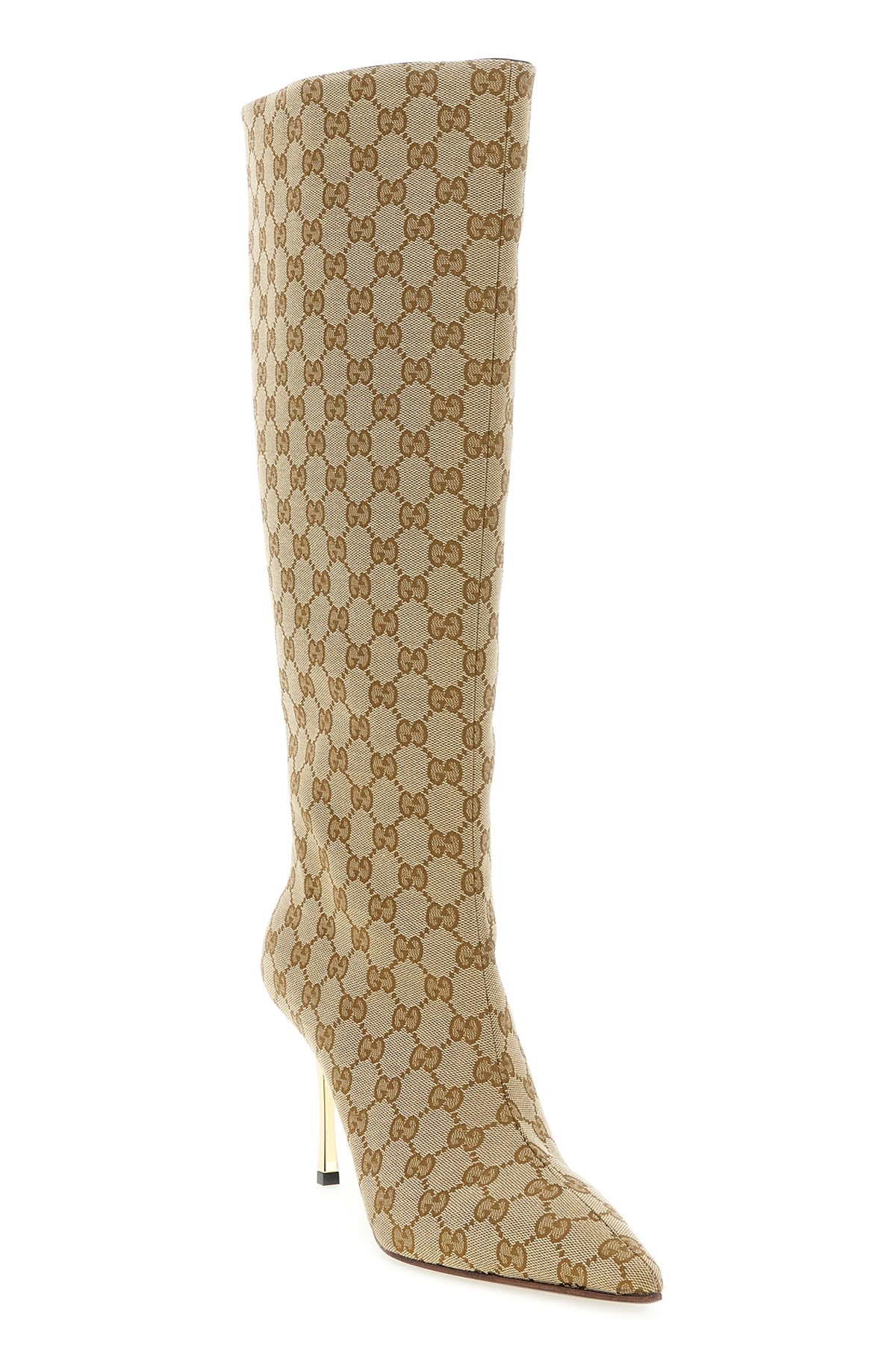 GUCCI 40 bombshell boots in light and structured gg fabric