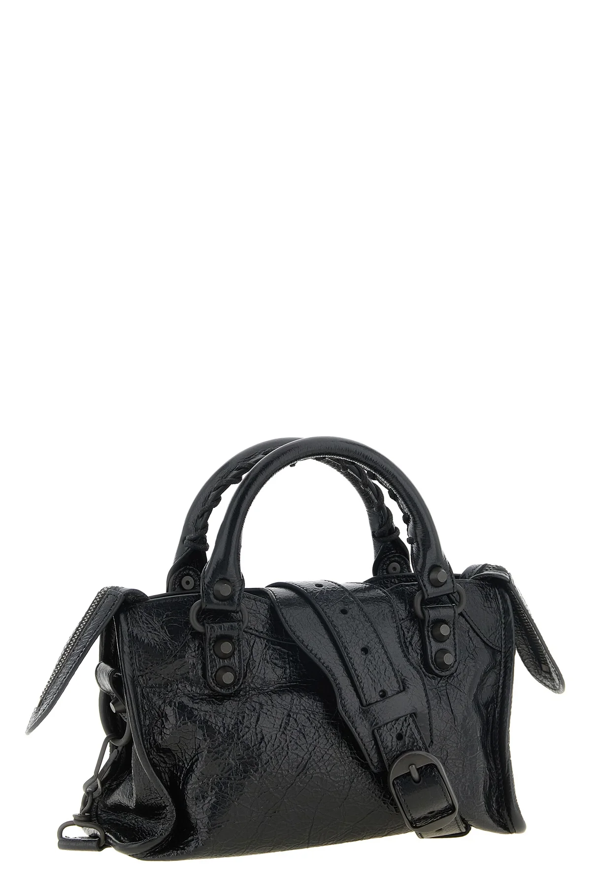 the balenciaga le city mini handbag is made of fine arena lambskin