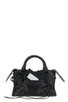 the balenciaga le city mini handbag is made of fine arena lambskin