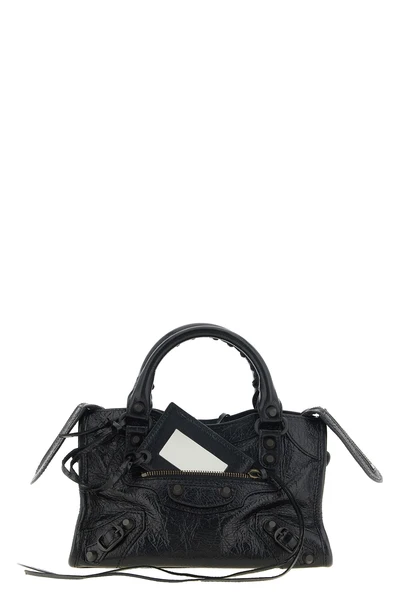 the balenciaga le city mini handbag is made of fine arena lambskin