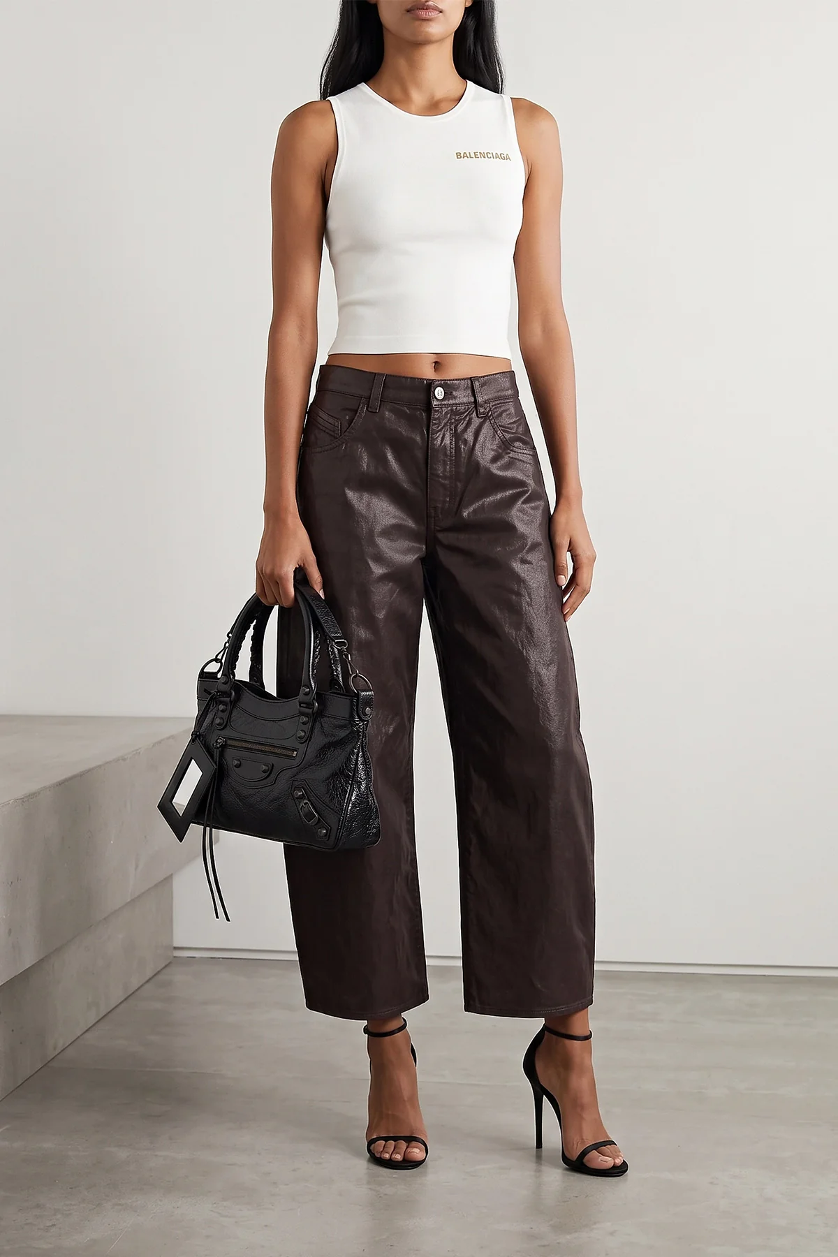 the balenciaga le city first handbag and shoulder bag is made of high-quality ar