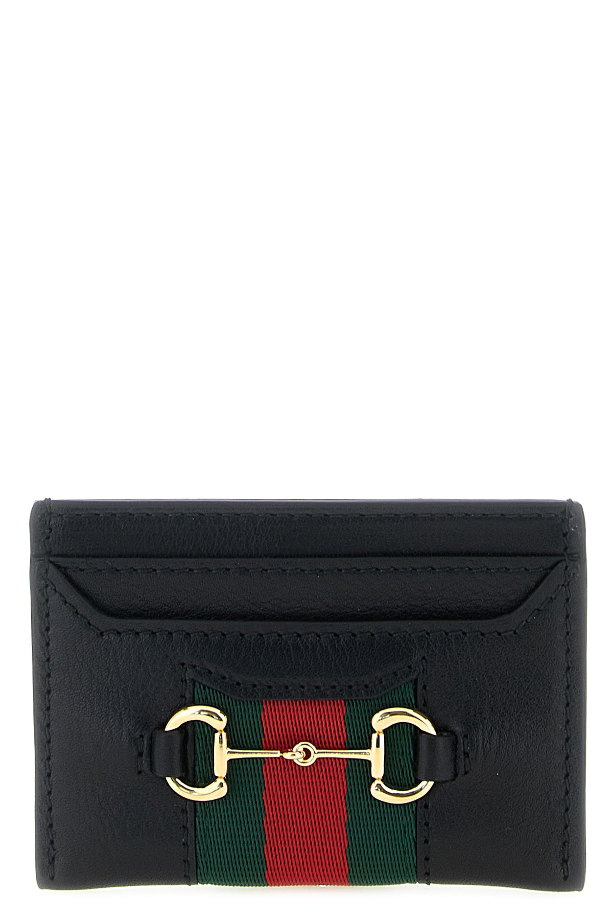 GUCCI OS web horsebit gucci leather cardholder