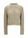 polo collar sweater with buttons
