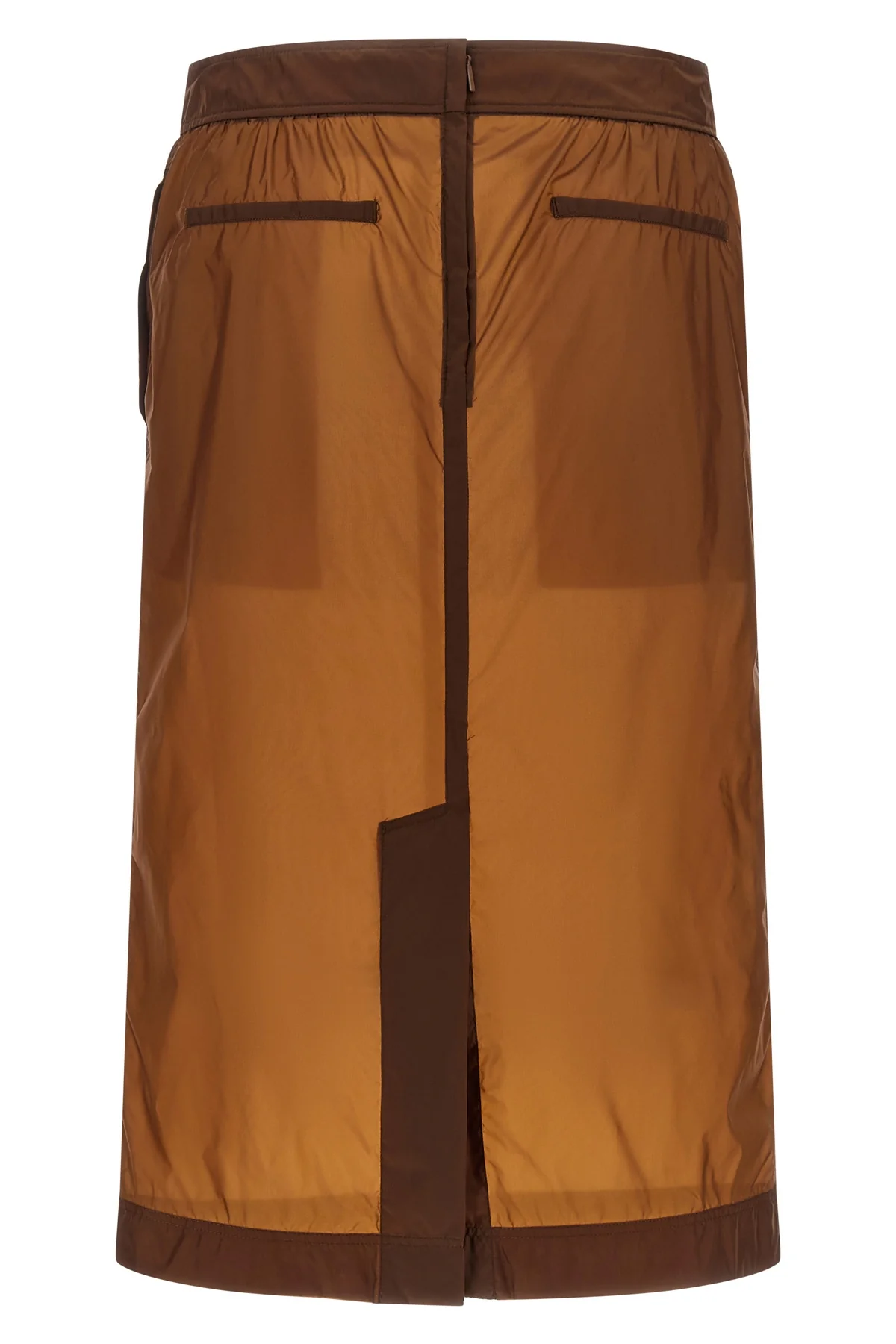 midi skirt in semi-transparent nylon