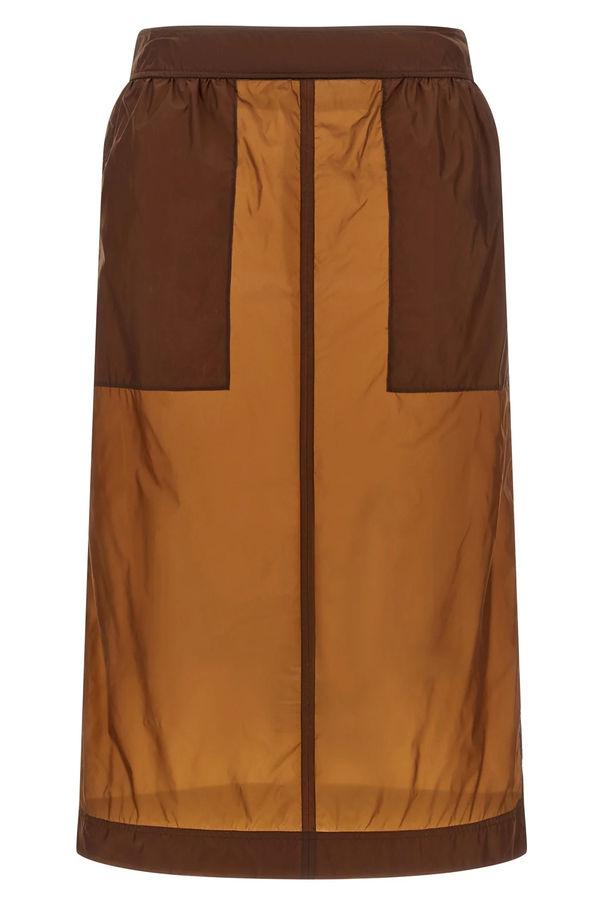 midi skirt in semi-transparent nylon