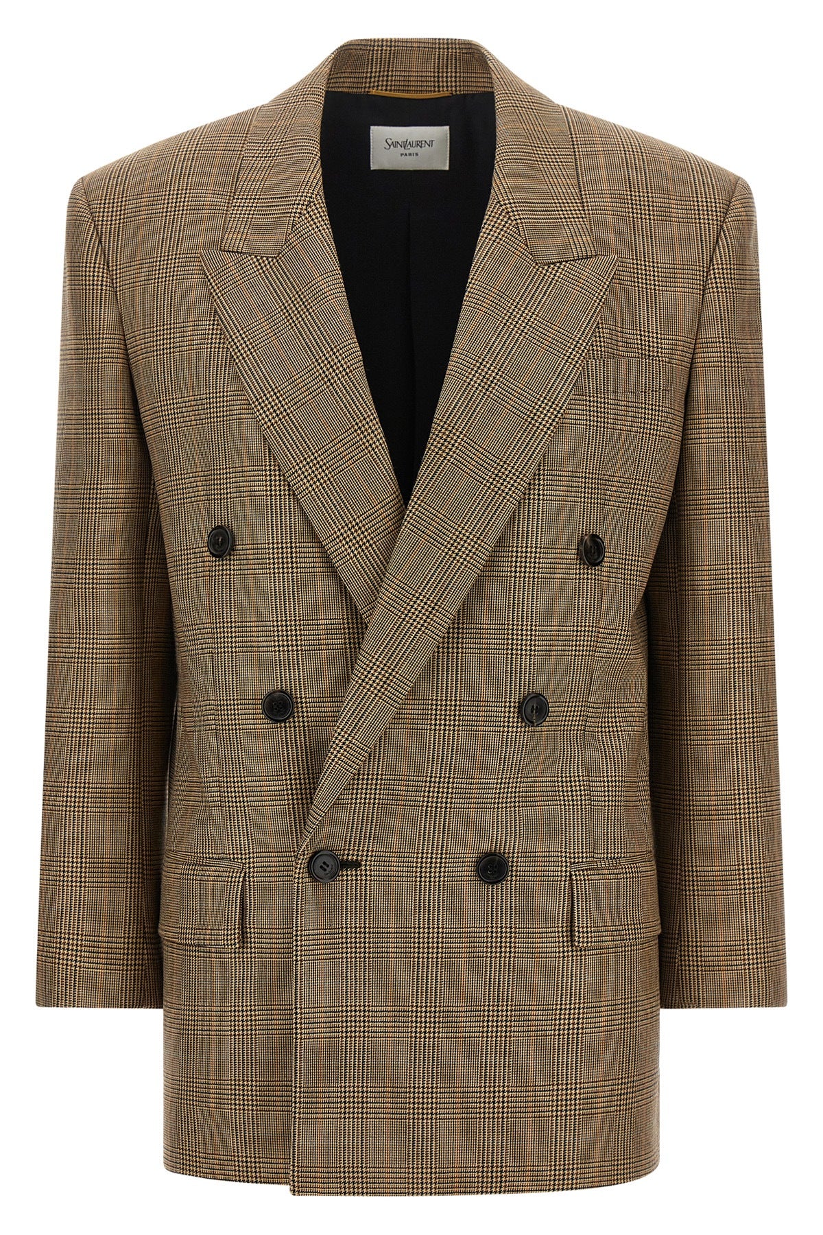 saint laurents double-breasted blazer expresses sartorial excellence through a