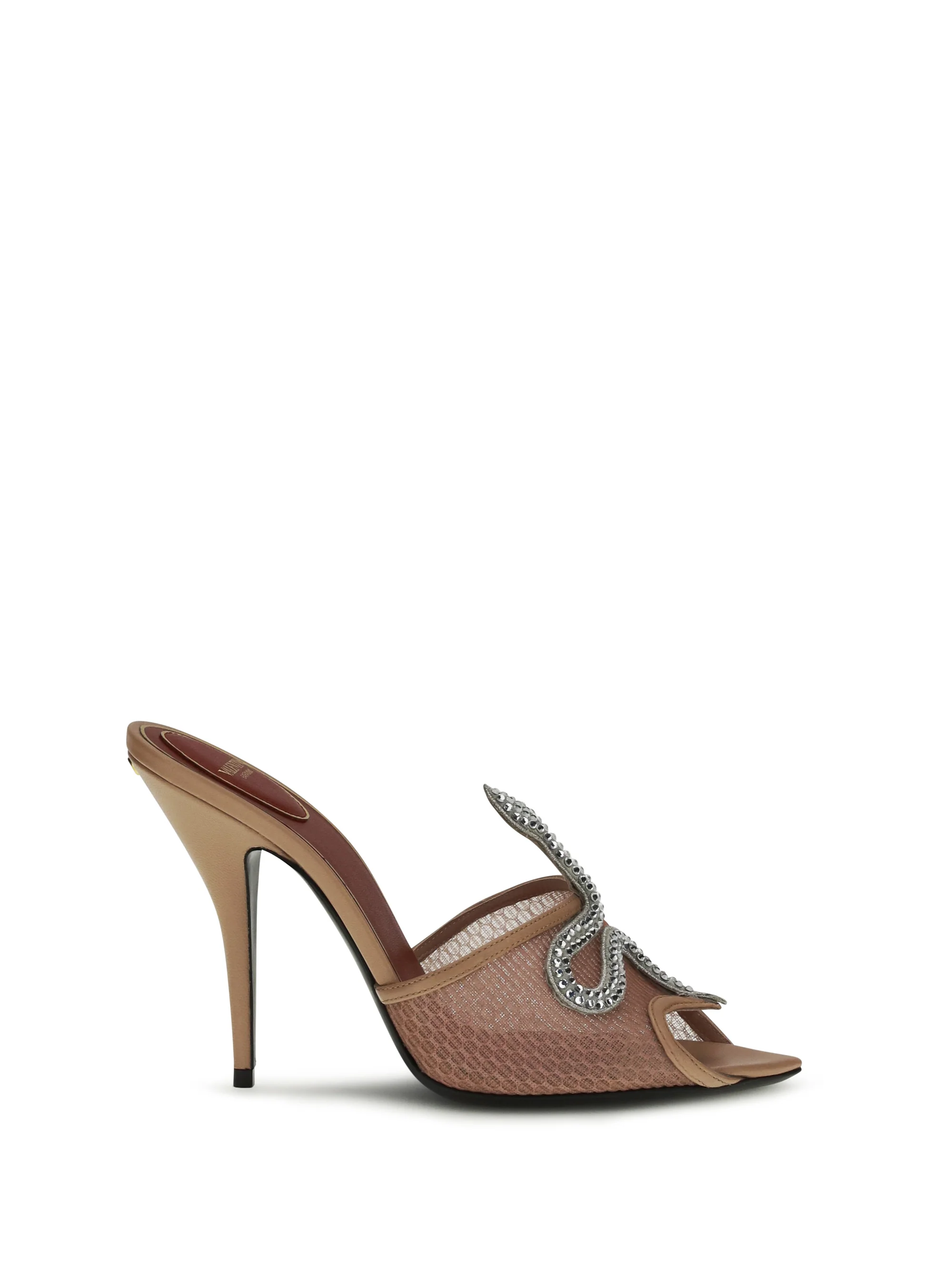 VALENTINO GARAVANI 39 coeur vipère sandals with mesh
