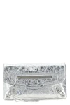 the balenciaga le city clutch bag in pure arena lambskin leather stands out fo