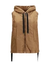 hooded padded vest in water repellent canvas