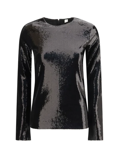 long-sleeved sequin top