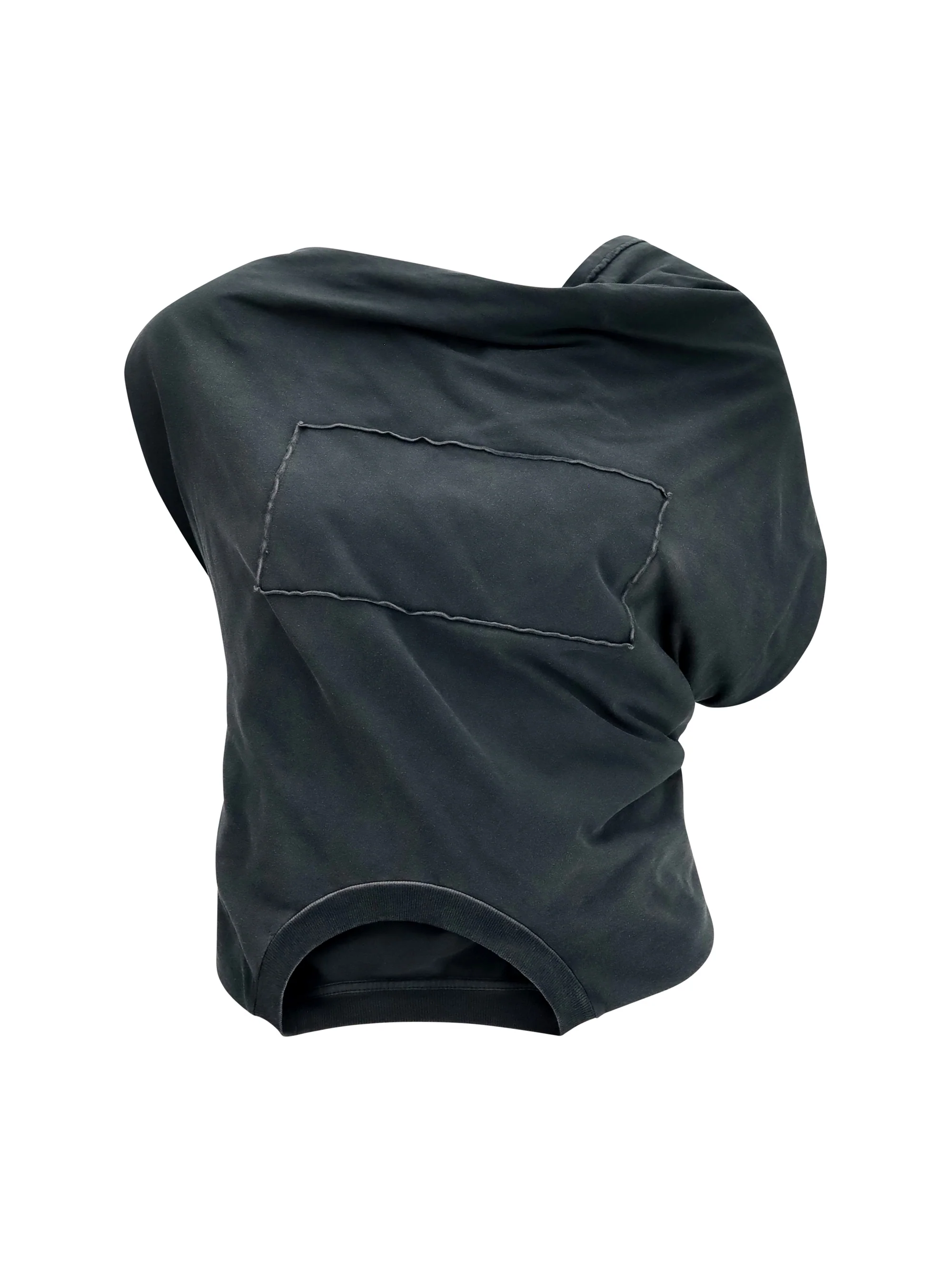 MARGIELA L asymmetric draped jersey top