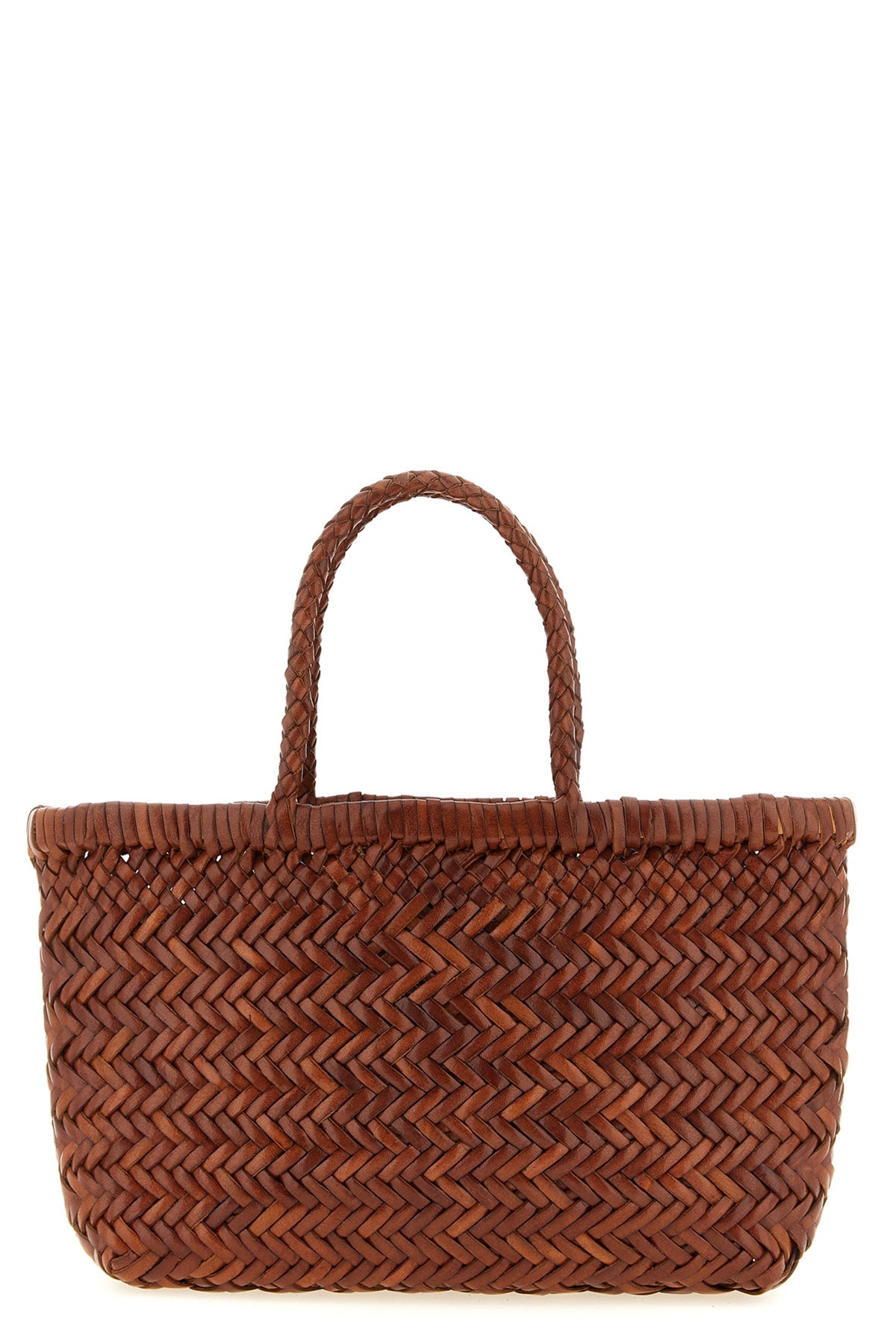 hand-woven  flat gora mini handbag in hand-woven buffalo leather characterized