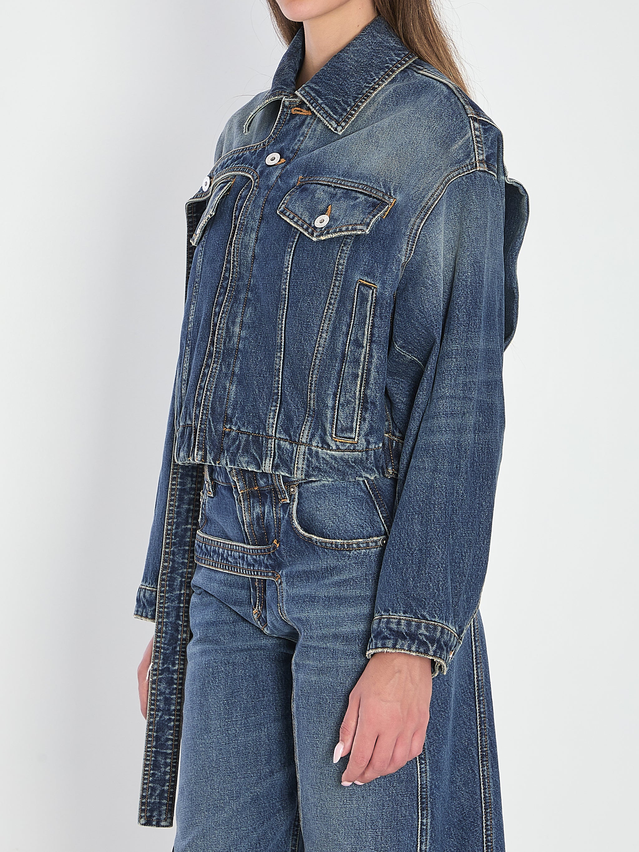 strap jacket in denim