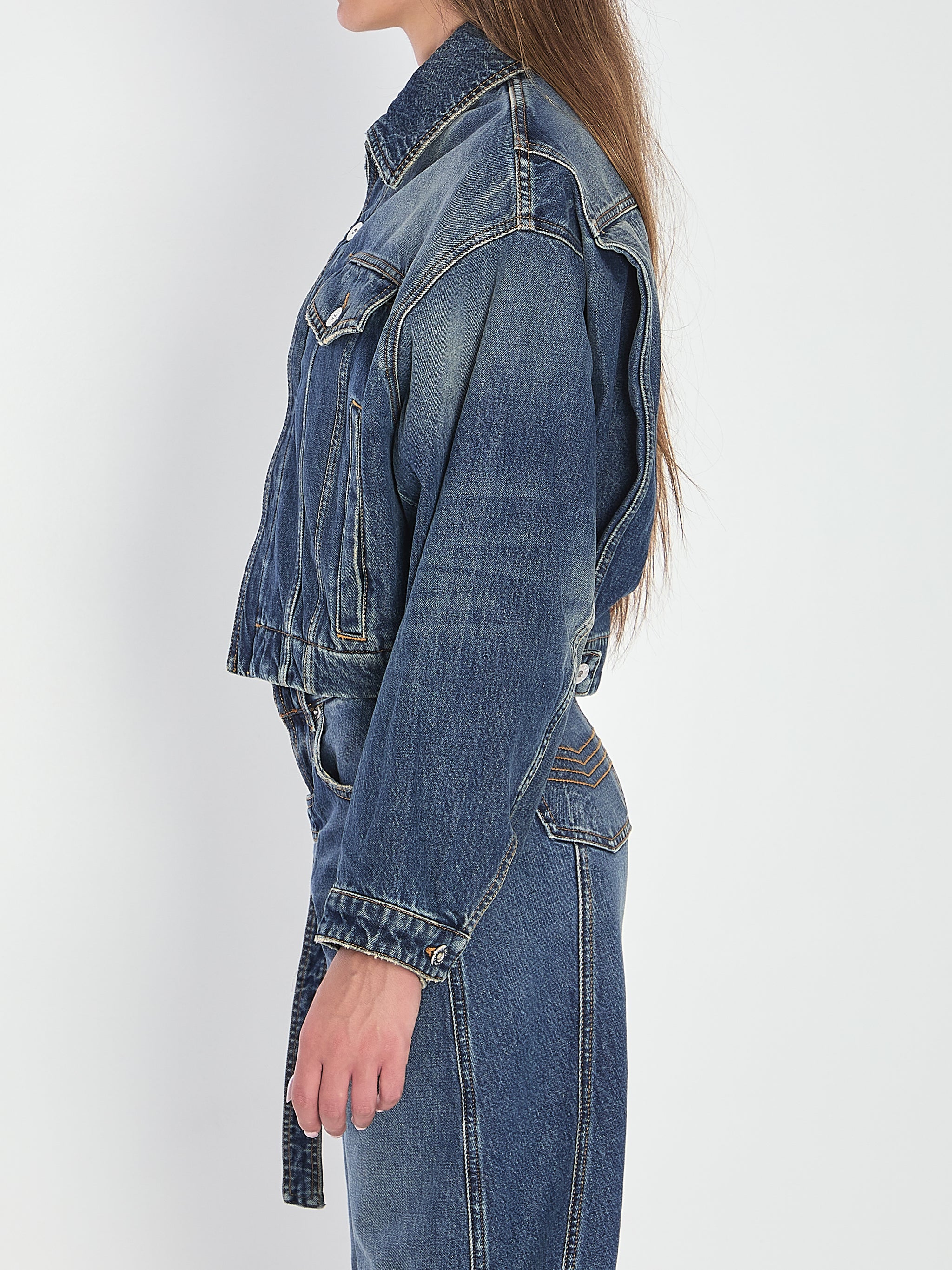 strap jacket in denim