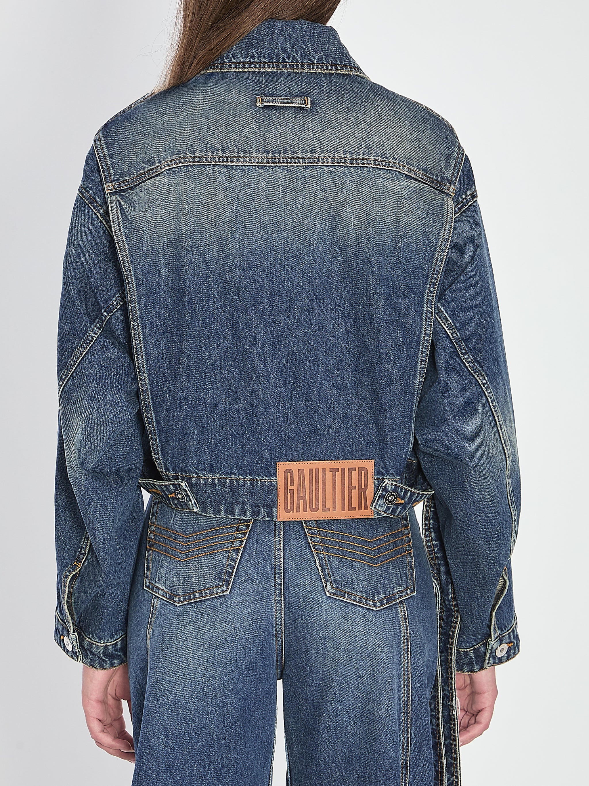 strap jacket in denim
