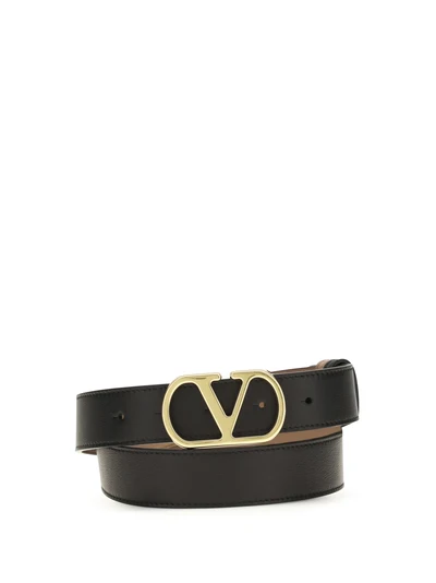 vlogo signature reversible polished calf leather belt