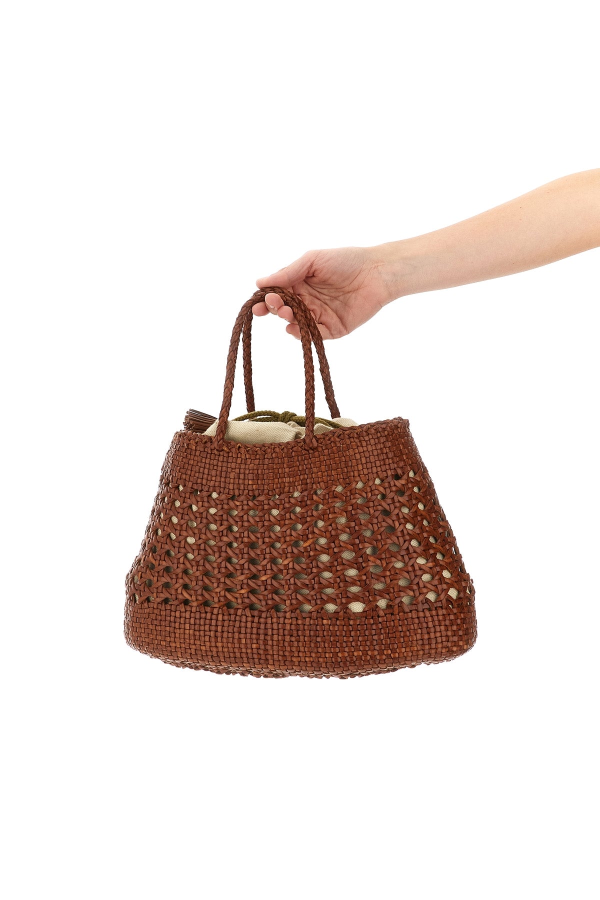 DRAGON DIFFUSION OS handbag santa cano handbag in hand-woven buffalo leather characterized by irreg