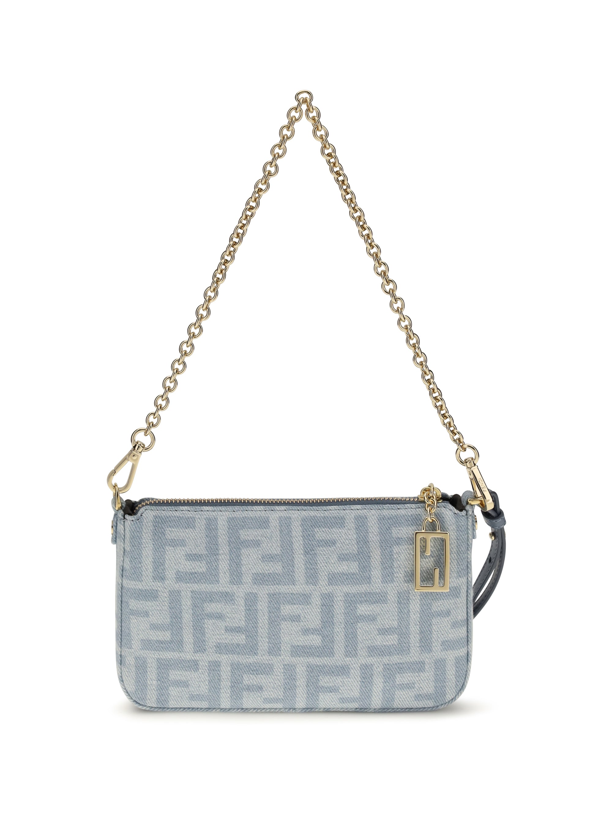 FENDI OS denim baguette clutch