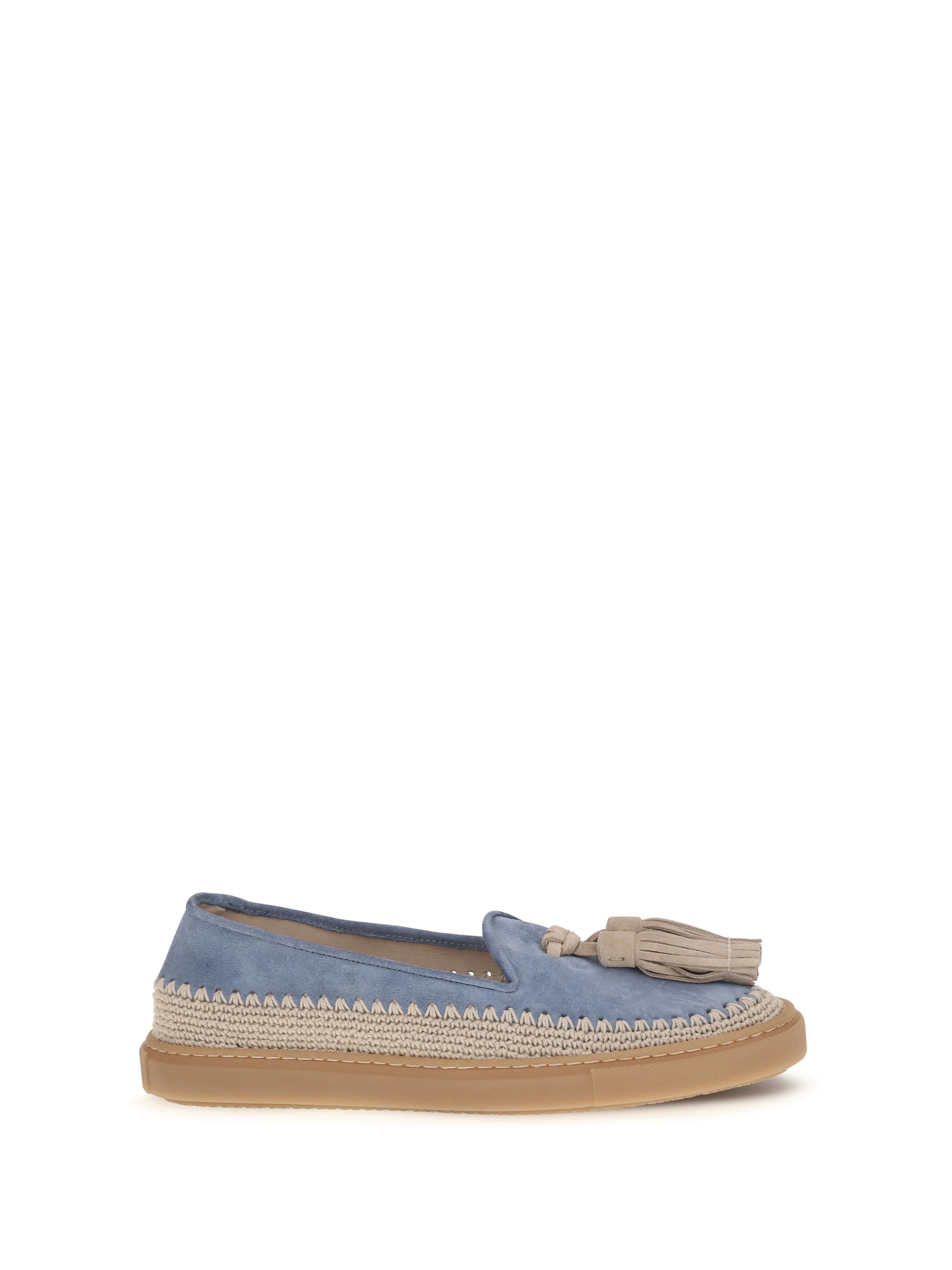 FRATELLI ROSSETTI 37.5 suede loafers with crochet detail
