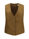 textured wool and mohair sleeveless vest