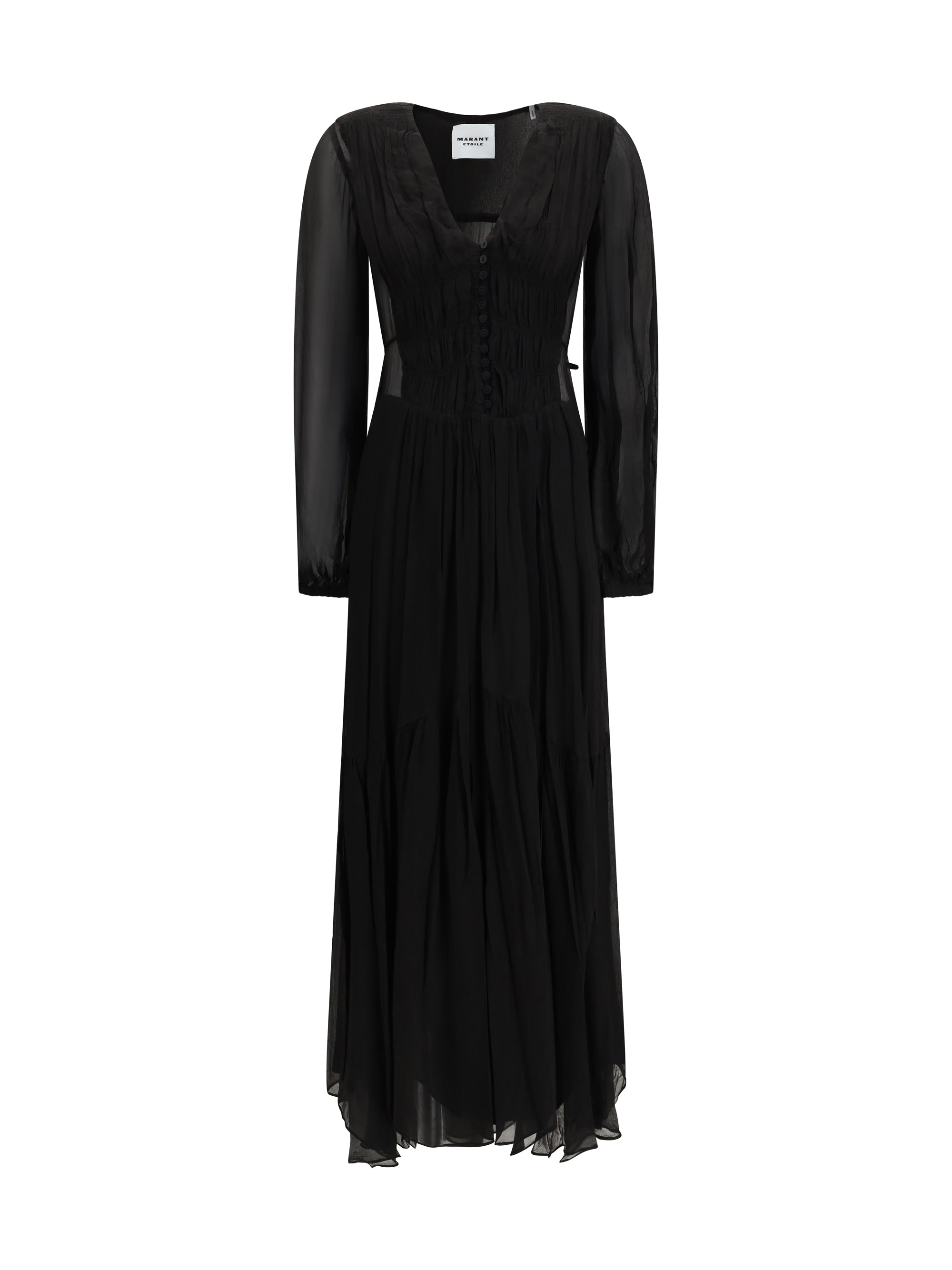 MARANT ETOILE 38 buttoned sheer long dress