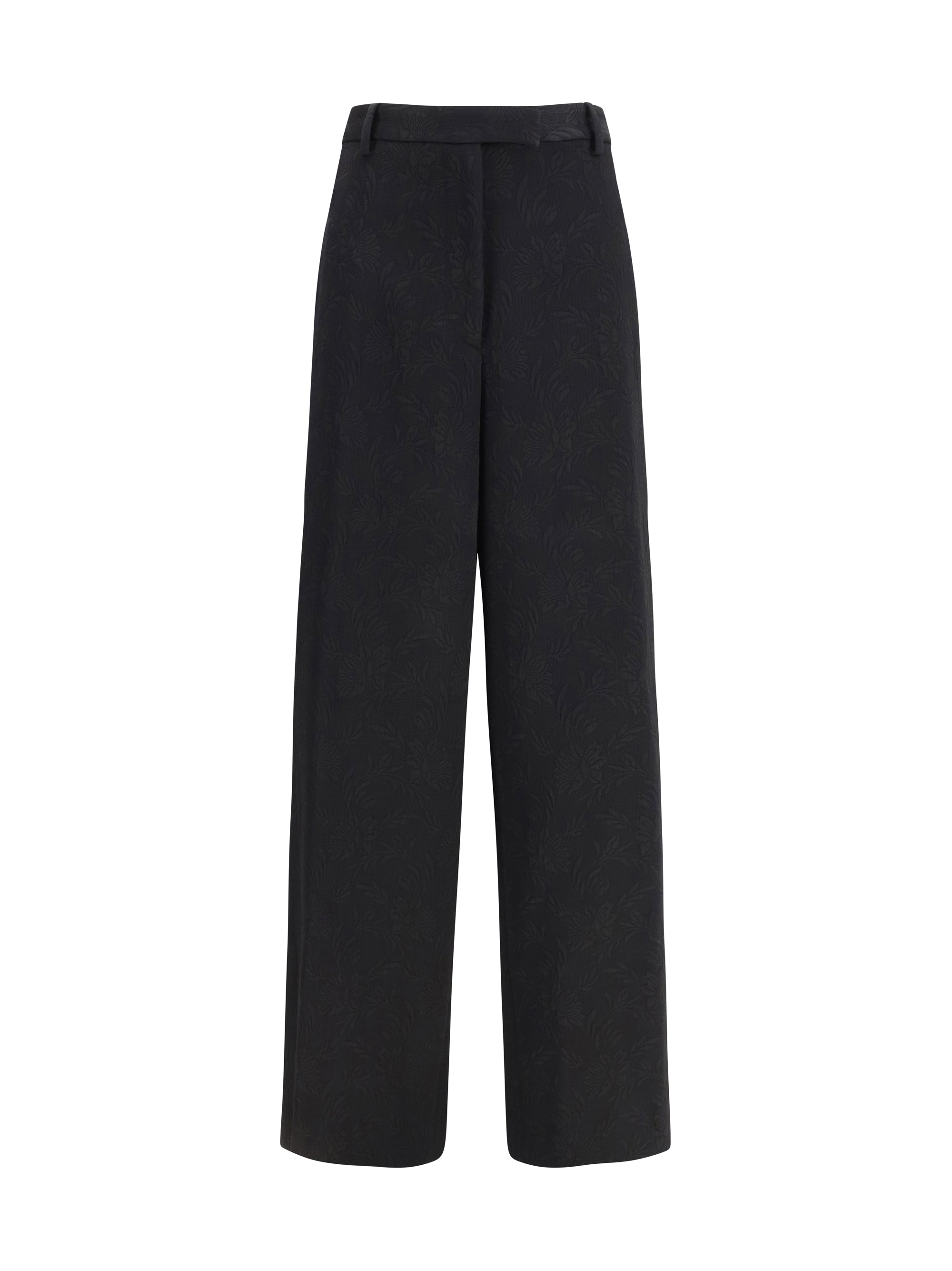 DRIES VAN NOTEN 38 wide-leg pants with all-over jacquard pattern 