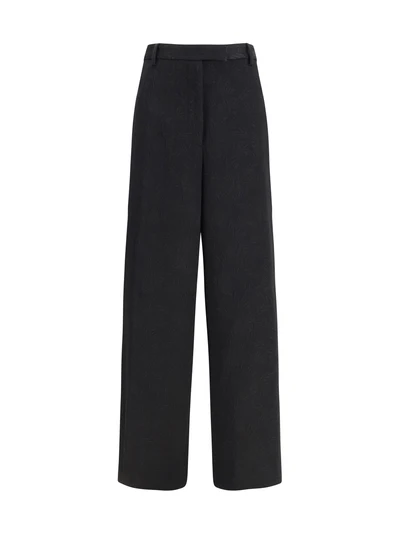 wide-leg pants with all-over jacquard pattern