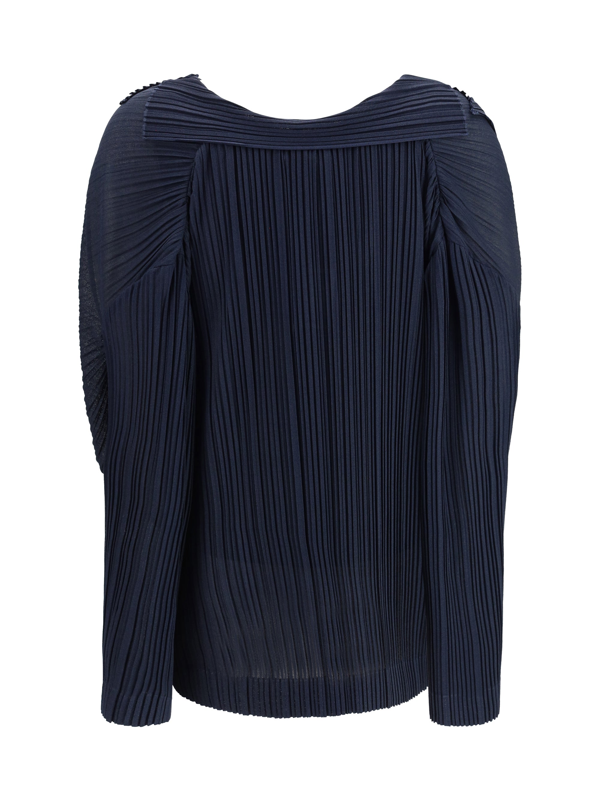 GIORGIO ARMANI 42 semi-sheer pleated blouse