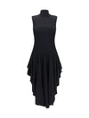 3d sculpted knit pointed dress