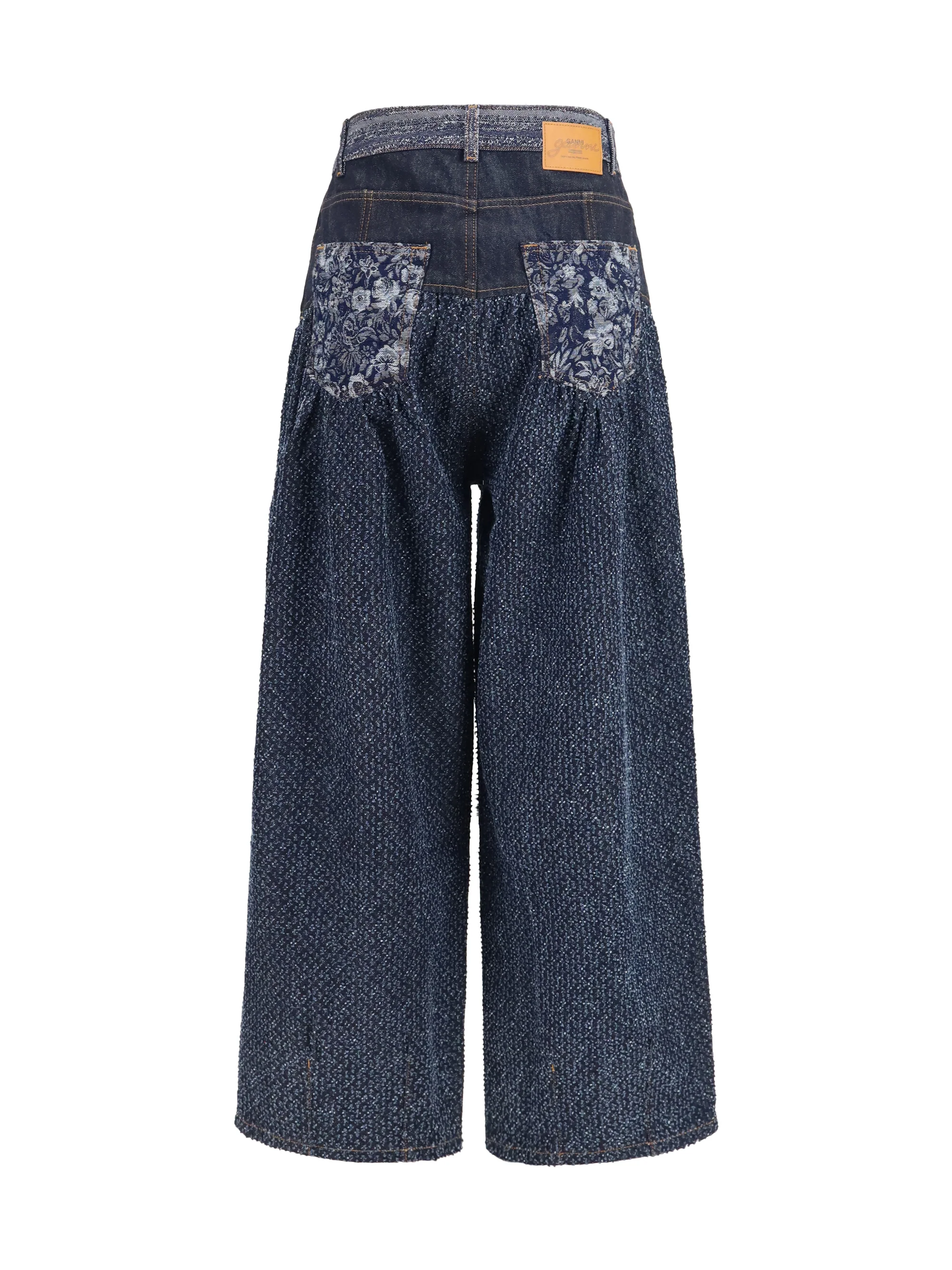 GANNI 25 embroidered corset balloon jeans