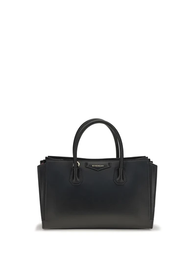 small antigona catchall glossy grained leather handbag