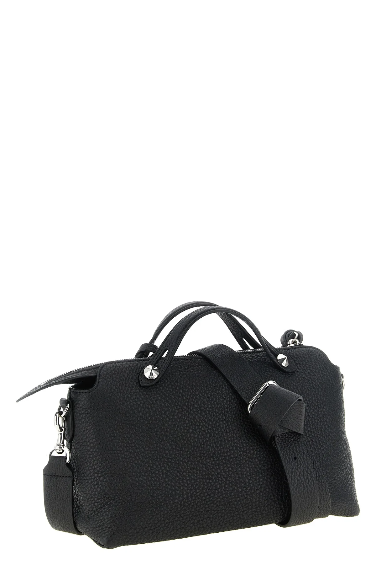 the fendi by the way soft medium handbag is made of fine black roman leather