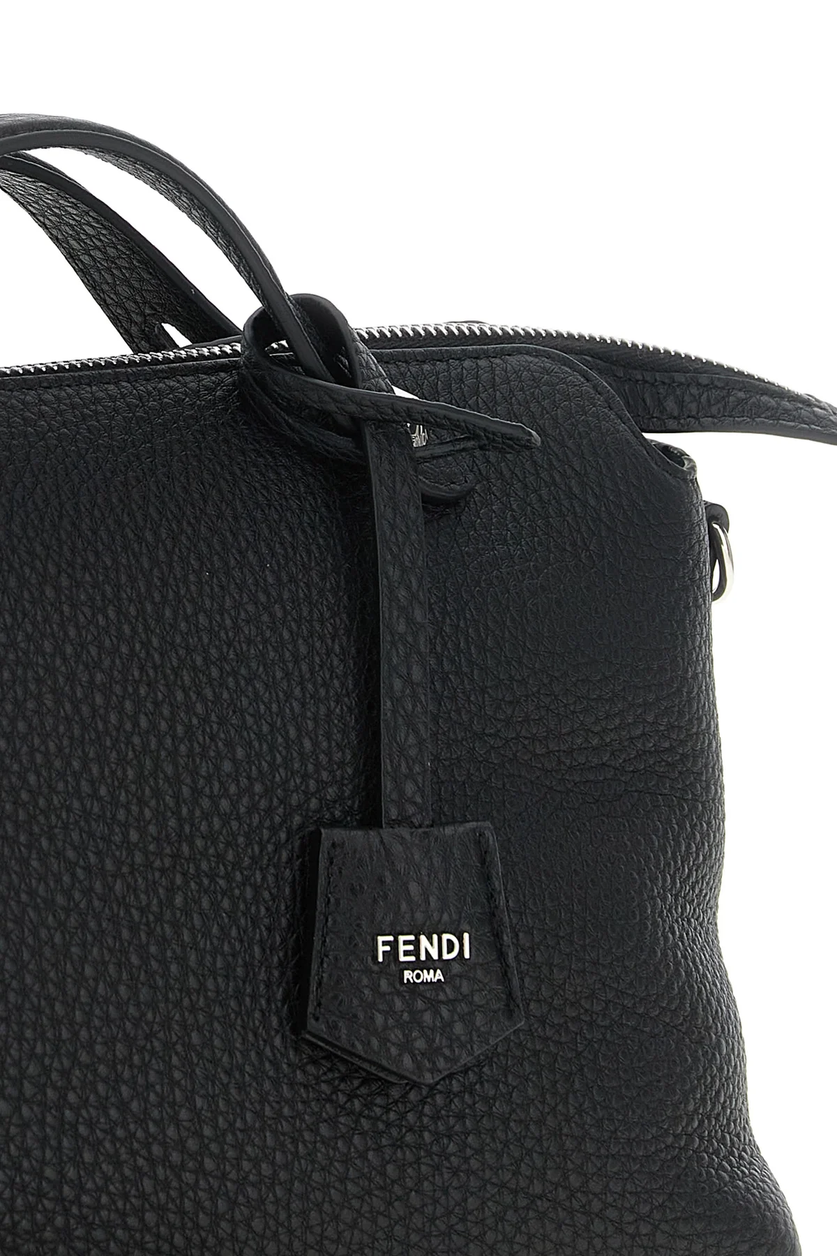 the fendi by the way soft medium handbag is made of fine black roman leather