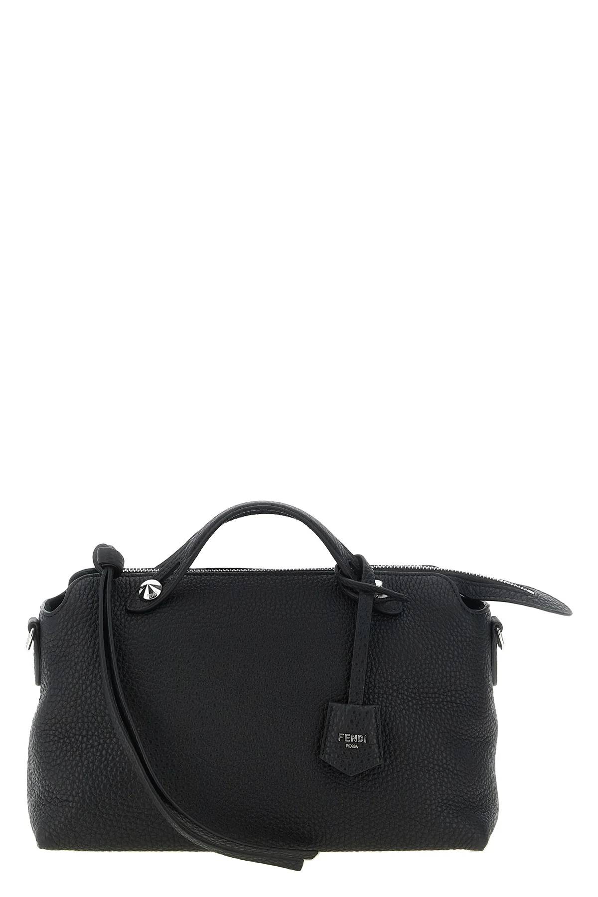 the fendi by the way soft medium handbag is made of fine black roman leather