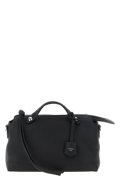 the fendi by the way soft medium handbag is made of fine black roman leather