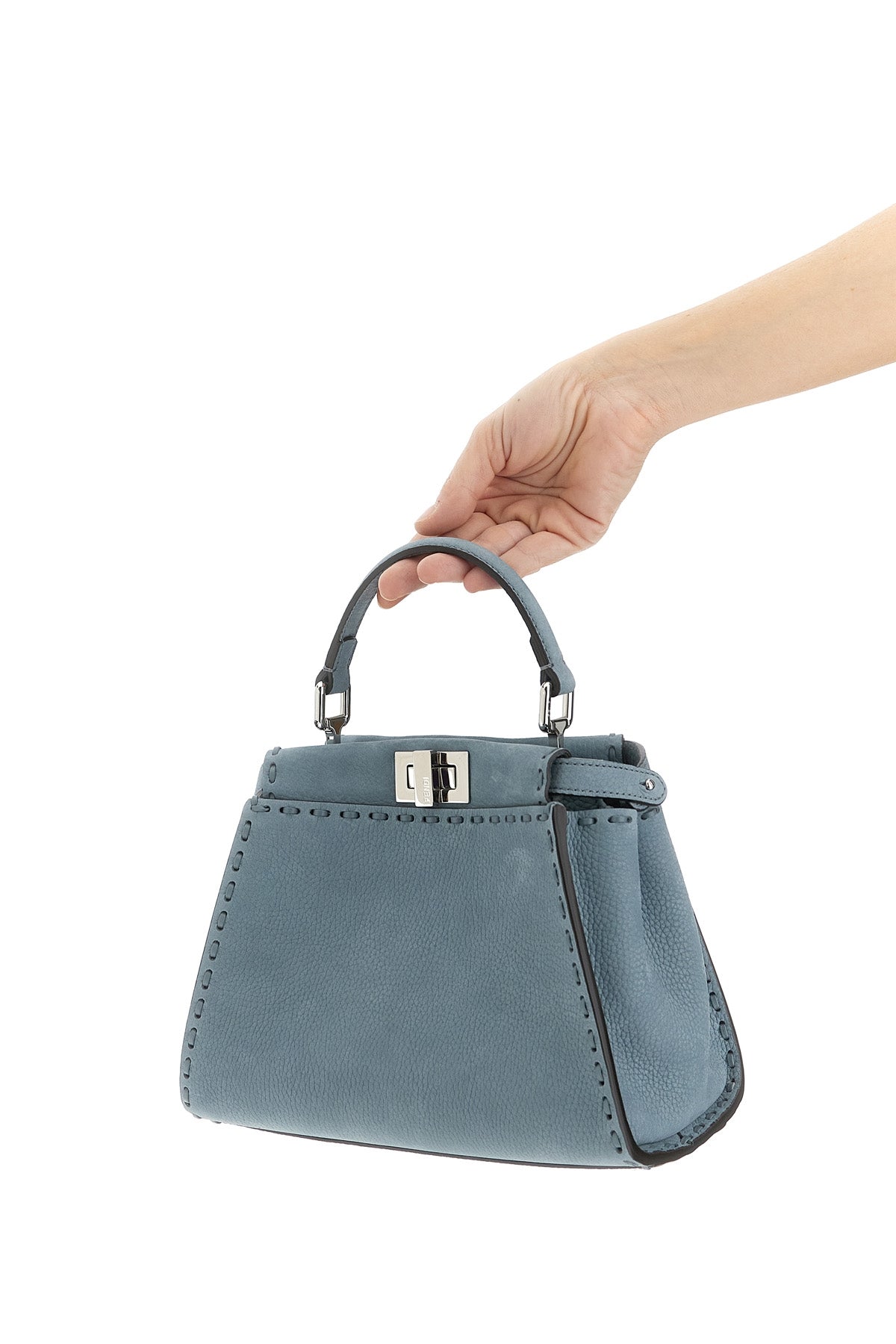 FENDI OS peekaboo selleria mini handbag in roman leather
