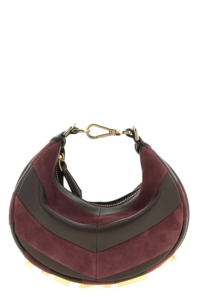 fendigraphy mini nappa and suede handbag