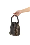 mon tresor mini bucket bag in karung snake leather