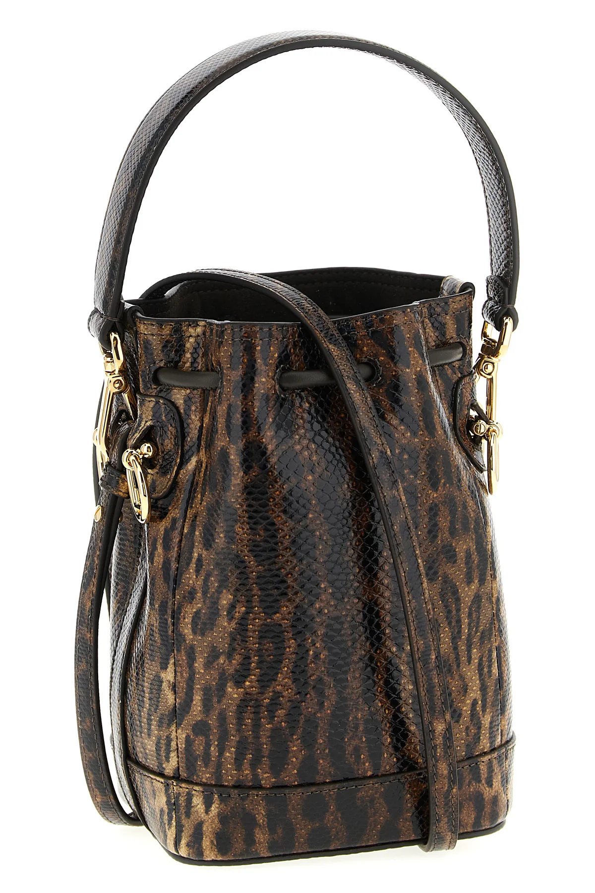 mon tresor mini bucket bag in karung snake leather