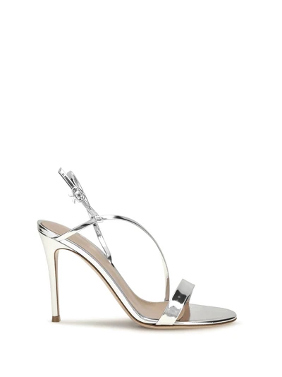 manhattan metallic-effect leather sandals